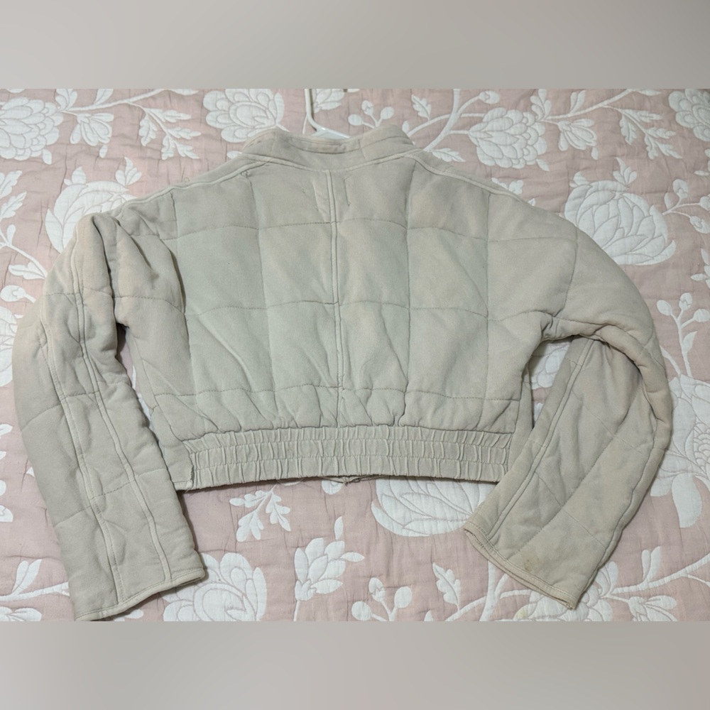 Cotton Beige Quilted Jacket - Picture 2 of 7